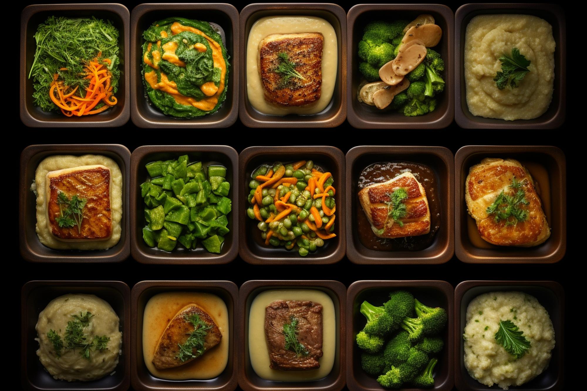 Compact visual of plated meals